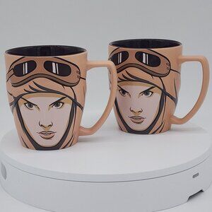 Disney Store Force Awakens Mug Star Wars Rey Skywalker Jedi Master Set of 2